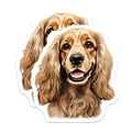 (2 Pack) Cocker Spaniel Dog Magnets - Adorable Puppy Pet Artwork - Refrigerator Locker Decor - 5 Inches On Longest Side - Thick Durable Magnet - Made in USA - MAG24661