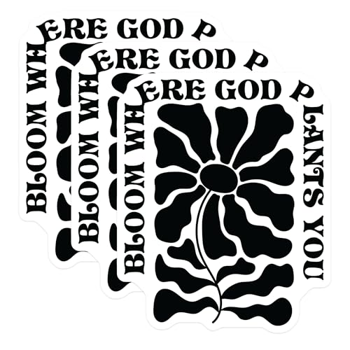 (3 Pack) Bloom Where God Plants You Decals - Floral Laptop Decal - Positive Quote Decal - 3 Inches On Longest Side - Easy Peel & Apply - Made in USA - 3MCS1877