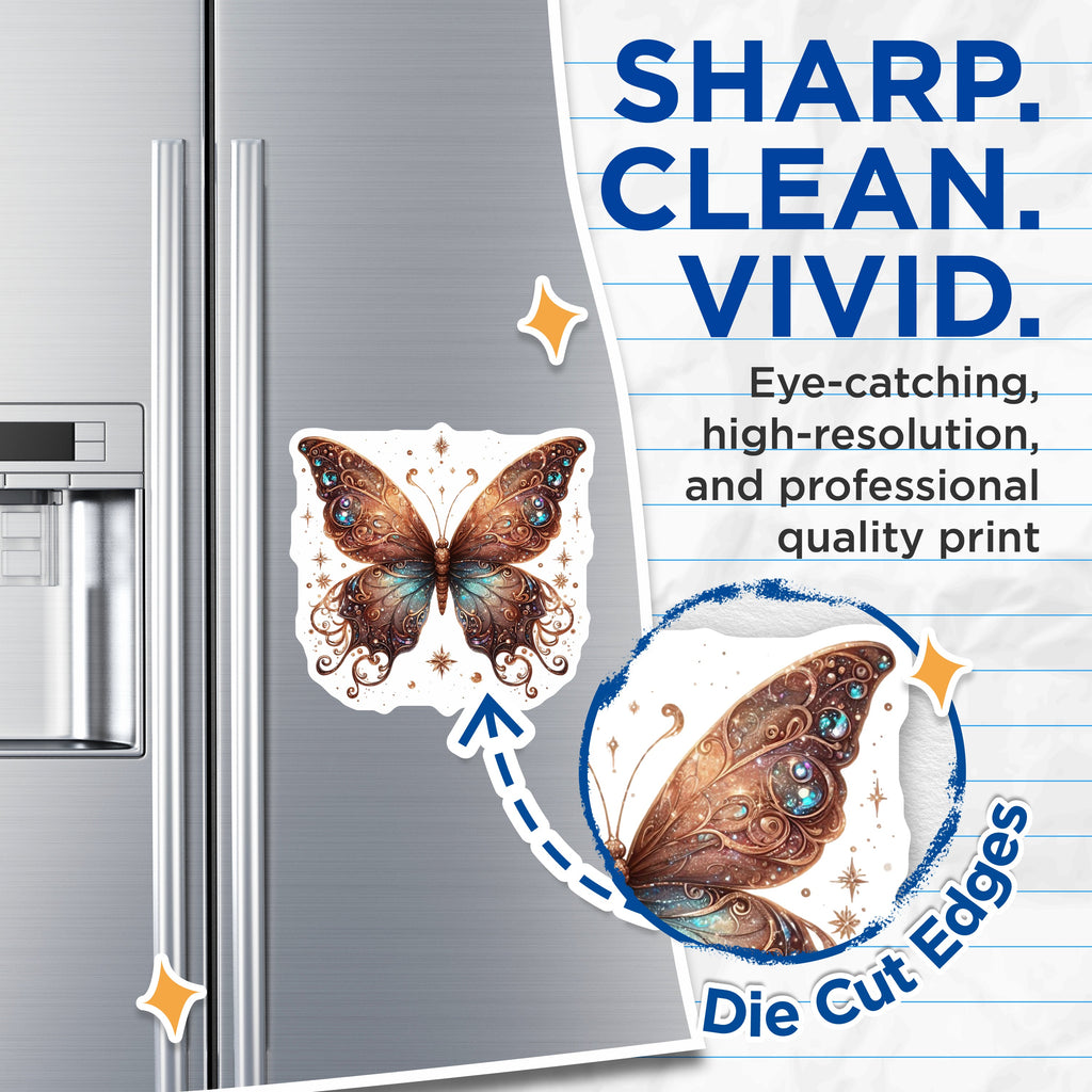 (2 Pack) Celestial Butterfly Magnets - Mystical Wing Decor - Enchanted Fantasy Art - Boho Fridge Magnet - Spiritual Witchy Charm - 5" - Durable Magnet - Made in USA - MAG38073