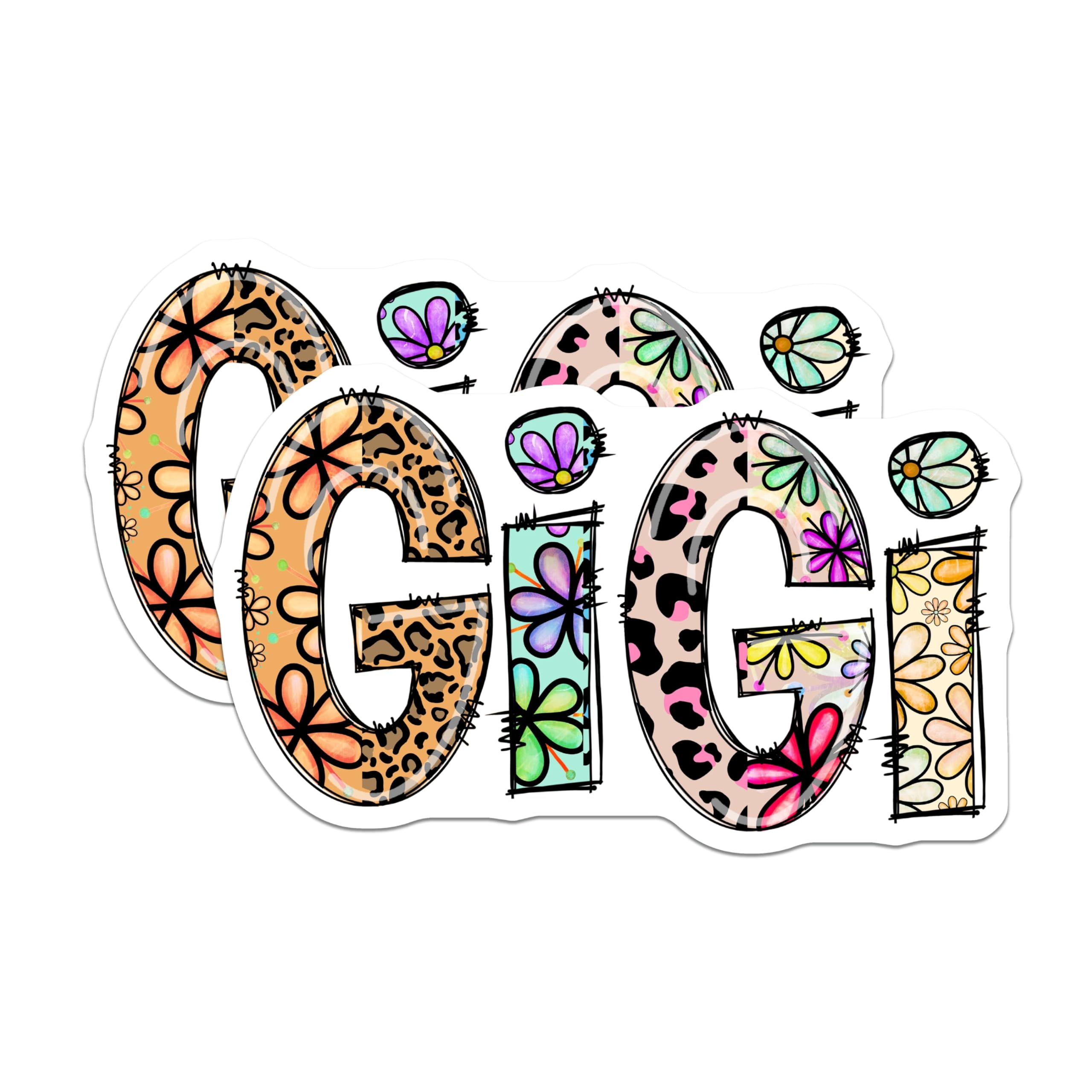 (2 Pack) Gigi Magnets - Floral Gigi - Grandmother Gigi Decor - 5" On Longest Side - Premium Magnet - for Cars, Refrigerators, Toolboxes, Lockers - Made in USA - MAG15757