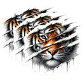 (3 Pack) Tiger Decals - Ripped Design Decals - Laptop Decal- 3 Inches On Longest Side - Easy Peel & Apply - Made in USA - 3MCS5027