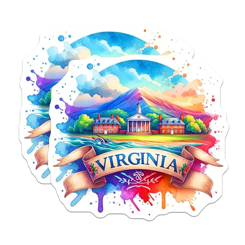 (2 Pack) Virginia State Magnets - Scenic Artwork - Home Decor - Travel Souvenir - Fridge Magnet Collectibles - 5" On Longest Side - for Cars, Fridges, Toolboxes - Made in USA - MAG7114