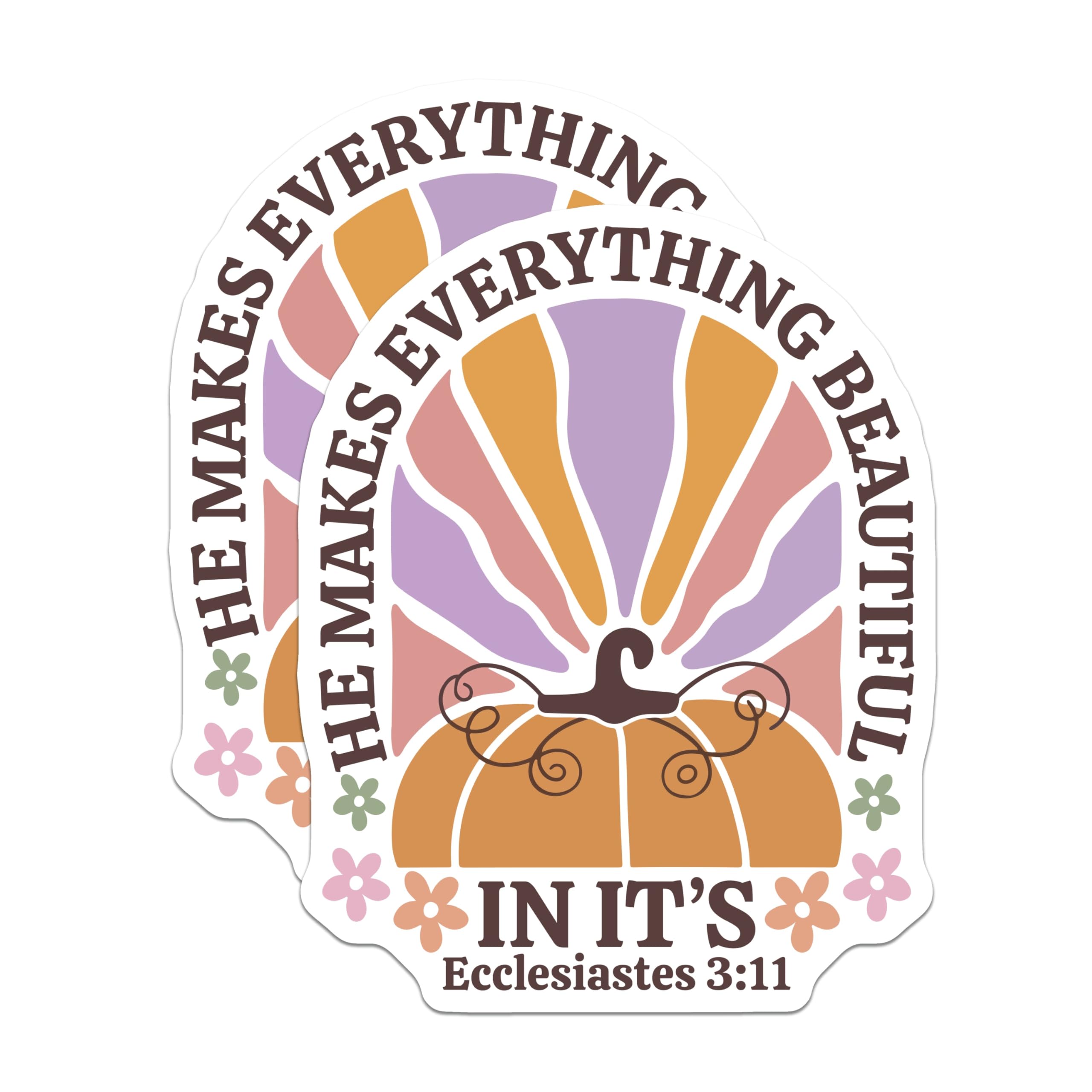 (2 Pack) Inspirational Pumpkin Magnets - Christian Verse Decor - Fall Decor Fridge Accents - 5" On Longest Side - Premium Magnet - for Cars, Refrigerators, Toolboxes, Lockers - Made in USA - MAG16656