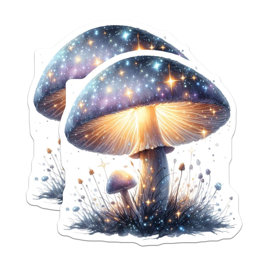 (2 Pack) Magical Mushroom Magnets - Celestial Forest Decor - Whimsical Refrigerator Accessory - 5 Inches On Longest Side - Thick Durable Magnet - Made in USA - MAG37814