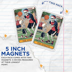 (2 Pack) Skeleton Basketball Magnets - Funny Athlete Skeleton - Basketball Player - Unique Skeleton Design - 5" On Longest Side - for Cars, Fridges, Toolboxes - Made in USA - MAG4443