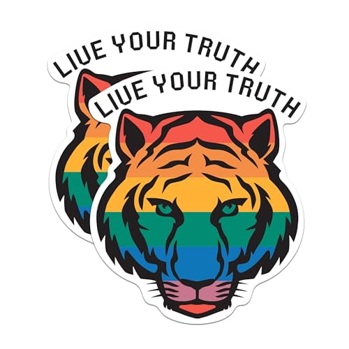 (2 Pack) Live Your Truth Gay Pride Magnets - Powerful Lion LGBTQ Magnet - 5" On Longest Side - Premium Magnet - for Cars, Refrigerators, Toolboxes, Lockers - Made in USA - MAG1681