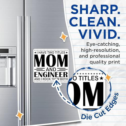 (2 Pack) Funny Mom Engineer Magnets - Mother's Day Decor - Engineer Mom Kitchen Accessories - 5" On Longest Side - for Cars, Fridges, Toolboxes - Made in USA - MAG5582