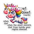 (2 Pack) Queef Unicorn Magnets - Funny Definition - Snarky Sarcastic Gag - 5" On Longest Side - Premium Magnet - for Cars, Refrigerators, Toolboxes, Lockers - Made in USA - MAG16798