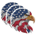 (3 Pack) American Eagle Decals - USA Flag Patriotic - Laptop Decals- 3 Inches On Longest Side - Easy Peel & Apply - Made in USA - 3MCS5971
