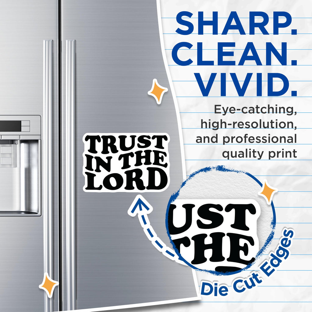 (2 Pack) Trust in the Lord Magnets - Christian Faith Decor - Inspirational Bible Quote - Religious Refrigerator Accessory - 5 Inches On Longest Side - Thick Durable Magnet - Made in USA - MAG28125