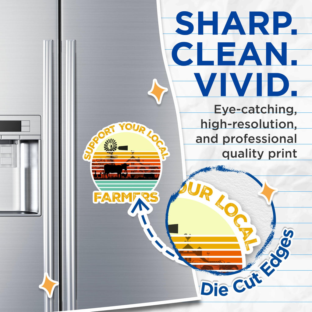 (2 Packs) Support Your Local Farmers Magnets - Support Local Farming Magnets - 5 Inches On Longest Side - Premium Magnet - for Fridges, Toolboxes, Cars - Made in USA - MAG2525