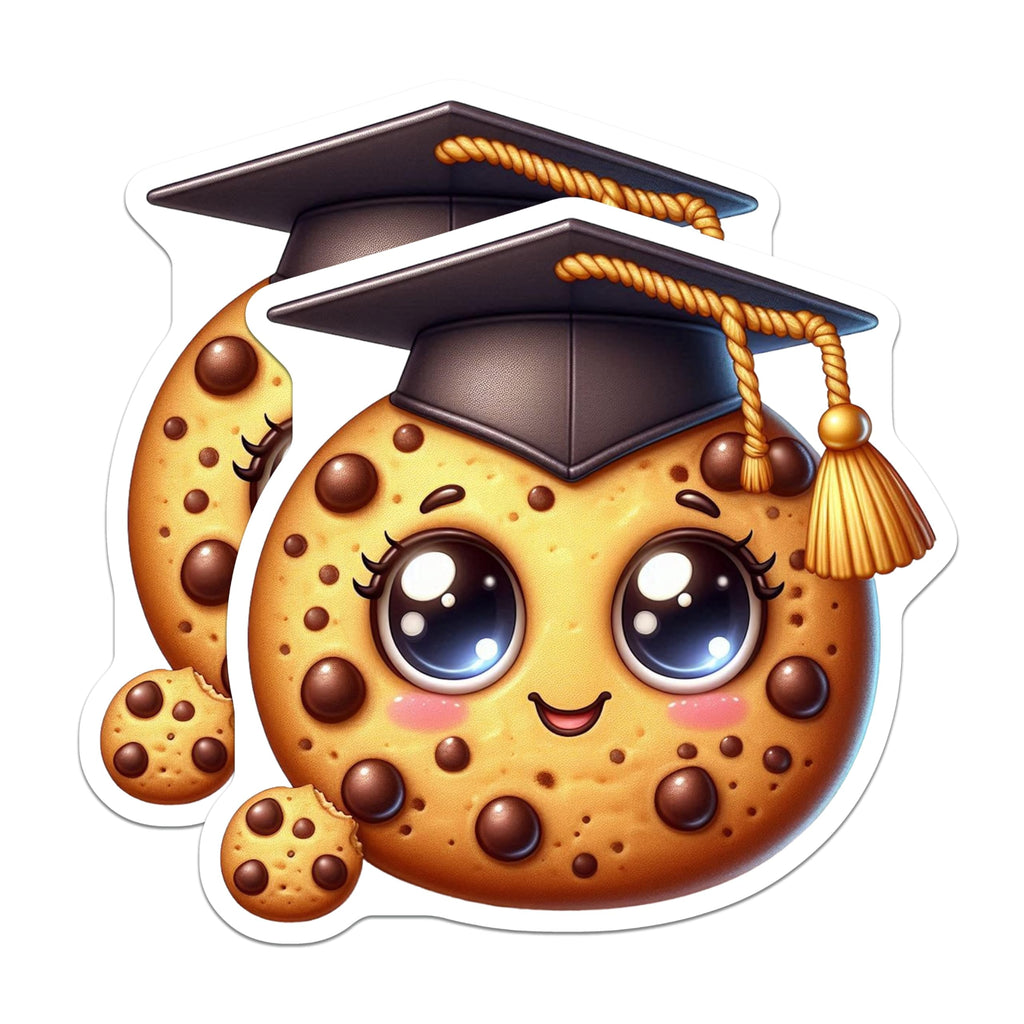 (2 Pack) Graduation Cookie Magnets - Cute Graduate Decor - Celebration Magnets - 5" On Longest Side - Premium Magnet - for Cars, Refrigerators, Toolboxes, Lockers - Made in USA - MAG15132