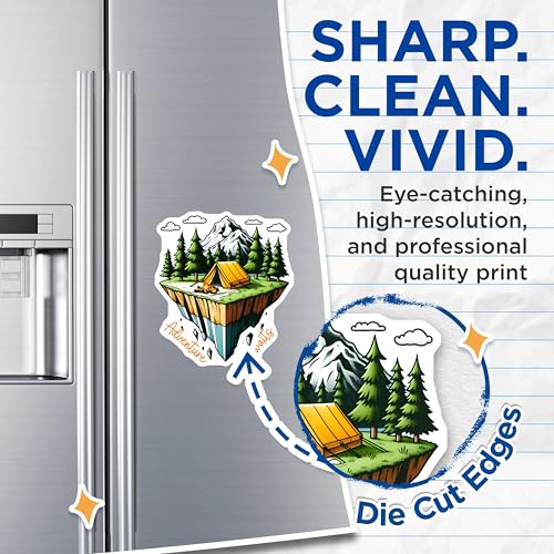 (2 Pack) Adventure Awaits Magnets - Camping Tent Magnets - Nature Lover Magnets - Outdoor Adventure Magnets - 5" On Longest Side - for Cars, Refrigerators, Toolboxes, Lockers - Made in USA BMCS3269