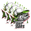 (3 Pack) Bait Boss Decals - Fishing Lover - Fisherman Decal - 3 Inches On Longest Side - Easy Peel & Apply - Made in USA - 3MCS2133