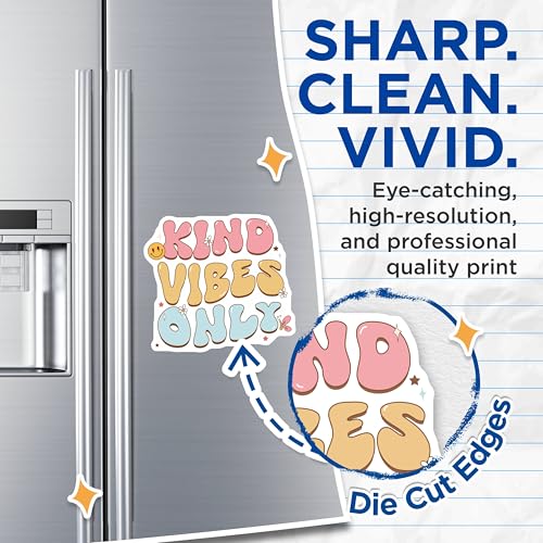 (2 Pack) Kind Vibes Only Magnets - Motivational Quotes Magnets - Positive Messages Magnets - 5" On Longest Side - for Cars, Fridges, Toolboxes - Made in USA - MAG7105