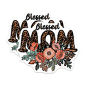 (2 Pack) Blessed Mom Magnets - Leopard Print Floral Mama Design - Motherhood Appreciation - Fridge Magnet Decal - 5 Inches On Longest Side - Thick Durable Magnet - Made in USA - MAG27328