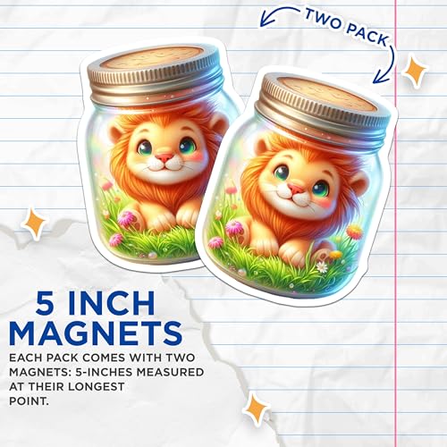 (2 Pack) Animal Lover Decor Magnet - 5" On Longest Side - Sticks to Smooth Flat Surfaces - Made in USA - MAG9354