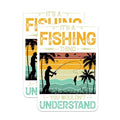 (2 Pack) Fishing Thing Stickers - Retro Fishing Stickers - Fishing Decoration Decals - 5" On Longest Side - Sticks to Smooth Flat Surfaces - Made in USA - BMCS4110