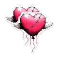 (2 Pack) Barbed Wire Heart Magnets - Gothic Edgy Aesthetic Decor - Pink Winged Broken Love Art - 5 Inches On Longest Side - Thick Durable Magnet - Made in USA - MAG21665