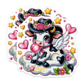 (2 Pack) Cow Magnets - Cute Cowgirl Bubbles - Winged Cloud Cow Fridge Decor - 5" On Longest Side - Premium Magnet - for Cars, Refrigerators, Toolboxes, Lockers - Made in USA - MAG15773