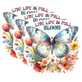(3 Pack) Butterfly Decals - Floral Design Decals - Live Life in Full Bloom Laptop Decal - 3 Inches On Longest Side - Easy Peel & Apply - Made in USA - 3MCS0075
