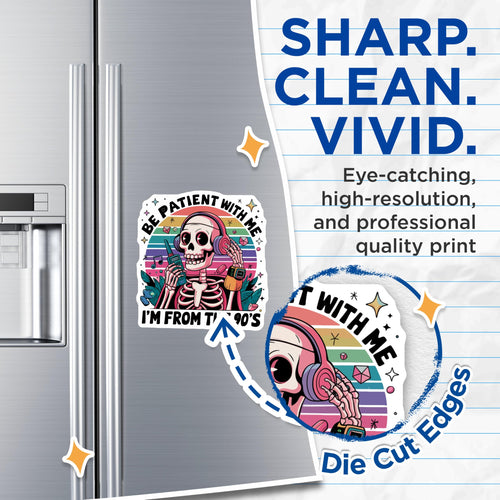 (2 Pack) 90s Skeleton Magnets - Retro Vibes Funny Patient - Old School Nostalgia Refrigerator Locker Accessory - 5 Inches On Longest Side - Thick Durable Magnet - Made in USA - MAG21732