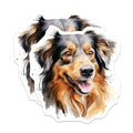 (2 Pack) Australian Shepherd Magnets - Happy Aussie Dog Art - Pet Lover Fridge Decor - 5 Inches On Longest Side - Thick Durable Magnet - Made in USA - MAG24283