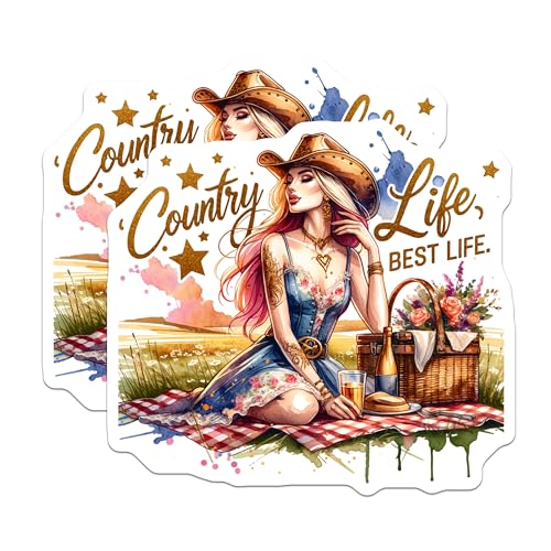 (2 Pack) Country Life Best Life Magnets - Picnic Scene - Western Lifestyle - Rustic Farmhouse Decor - Cabin Vibes - 5" On Longest Side - for Cars, Fridges, Toolboxes - Made in USA - MAG6582