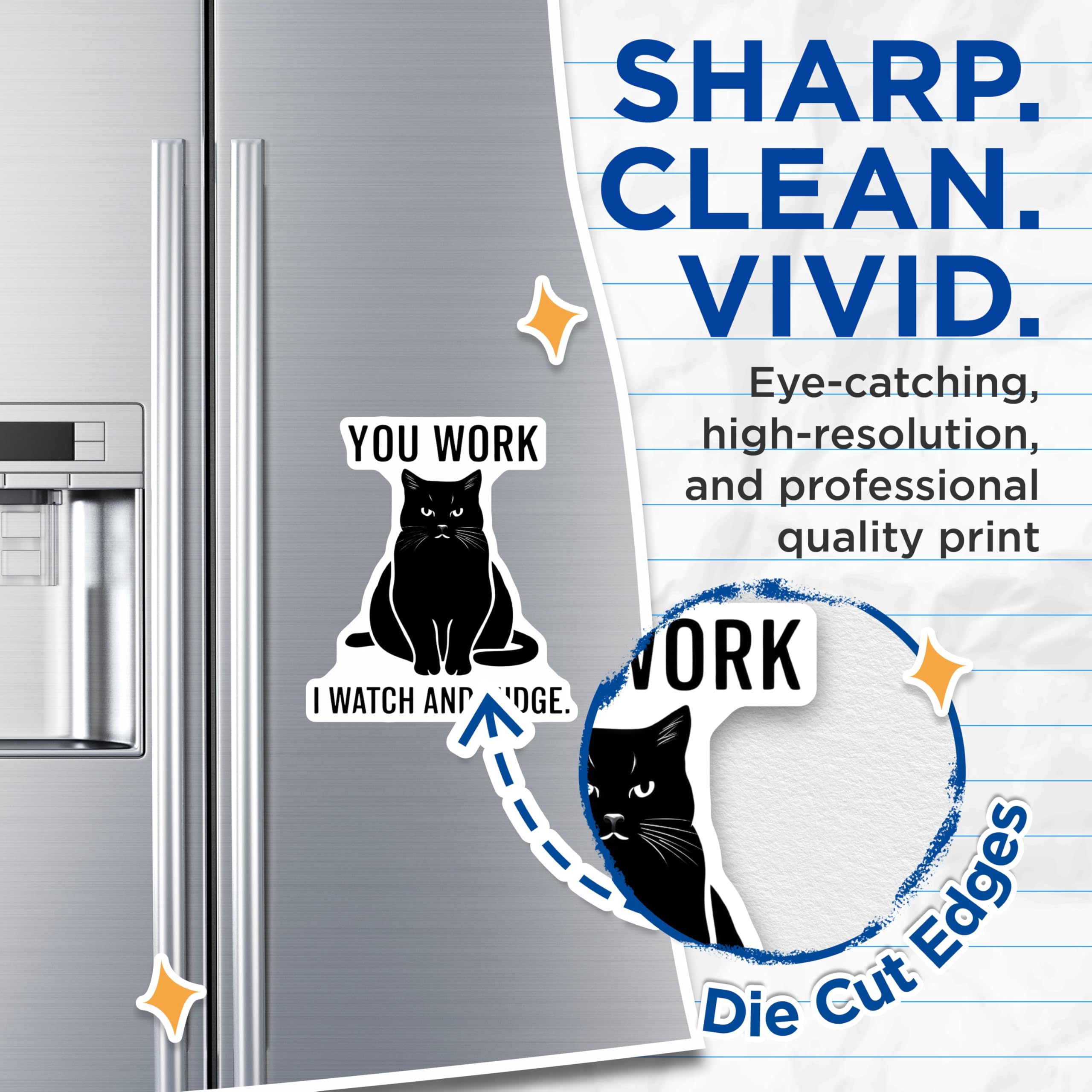 (2 Pack) Cat Magnets - Funny Cat Sayings - Sarcastic Cat Humor - 5" On Longest Side - Premium Magnet - for Cars, Refrigerators, Toolboxes, Lockers - Made in USA - MAG14525
