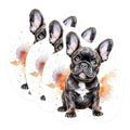 (3 Pack) French Bulldog Decals - Cute Dog Stickers - Watercolor Puppy Decal - 3 Inches On Longest Side - Easy Peel & Apply - Made in USA - 3MCS1063