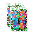 (2 Pack) Tie Dye Flip Flop Magnets - Beach Life Refrigerator - Starfish Summer Art - 5 Inches On Longest Side - Thick Durable Magnet - Made in USA - MAG38701