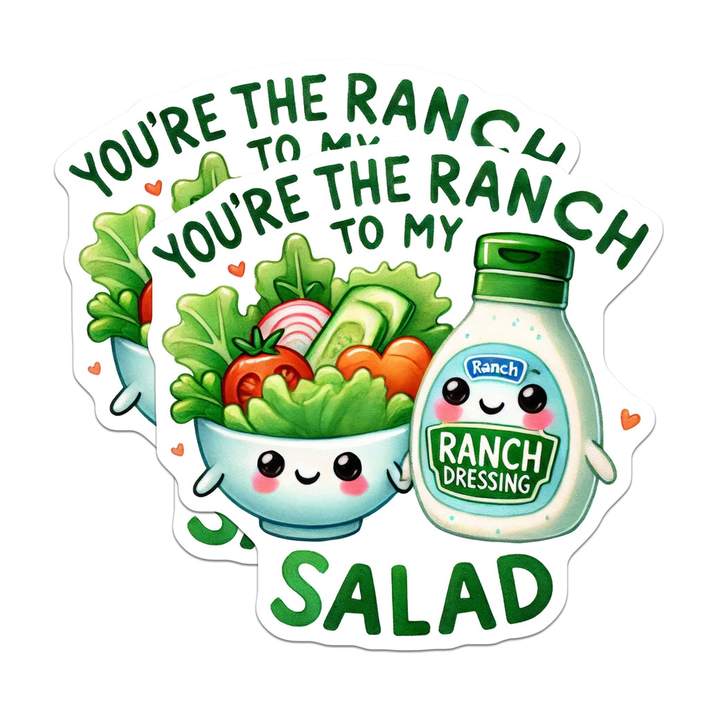 (2 Pack) You're The Ranch to My Salad Magnets - Cute Salad and Ranch Bottle Magnets - Funny Fridge Magnets - 5" On Longest Side - for Cars, Refrigerators, Toolboxes, Lockers - Made in USA MAG3551