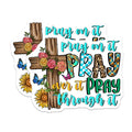 (2 Pack) Pray On It Magnets - Boho Christian Cross Decor - Faith Based Inspirational Reminder for Fridge - 5 Inches On Longest Side - Thick Durable Magnet - Made in USA - MAG29453