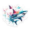 (2 Pack) Shark Magnets - Watercolor Shark Art - Fridge Magnets - 5" On Longest Side - Premium Magnet - for Cars, Refrigerators, Toolboxes, Lockers - Made in USA - MAG15354