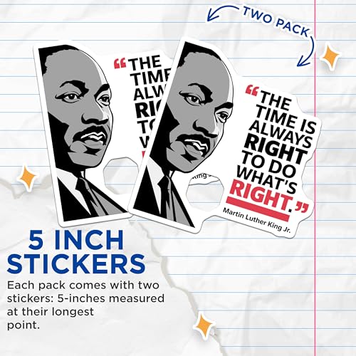 (2 Pack) Inspirational Quotes Stickers - Martin Luther King Jr. Stickers - Motivational Message Stickers - 5" On Longest Side - Sticks to Smooth Flat Surfaces - Made in USA - BMCS3755
