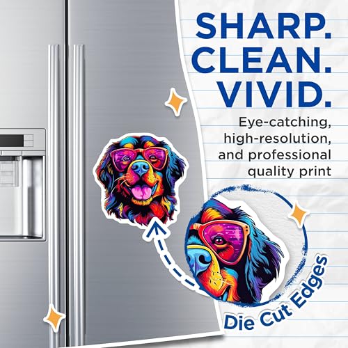 (2 Pack) Dog Lover Magnets - Funny Dog Art - Colorful Dog Design Magnet for Fridge - 5" On Longest Side - for Cars, Fridges, Toolboxes - Made in USA - MAG7236