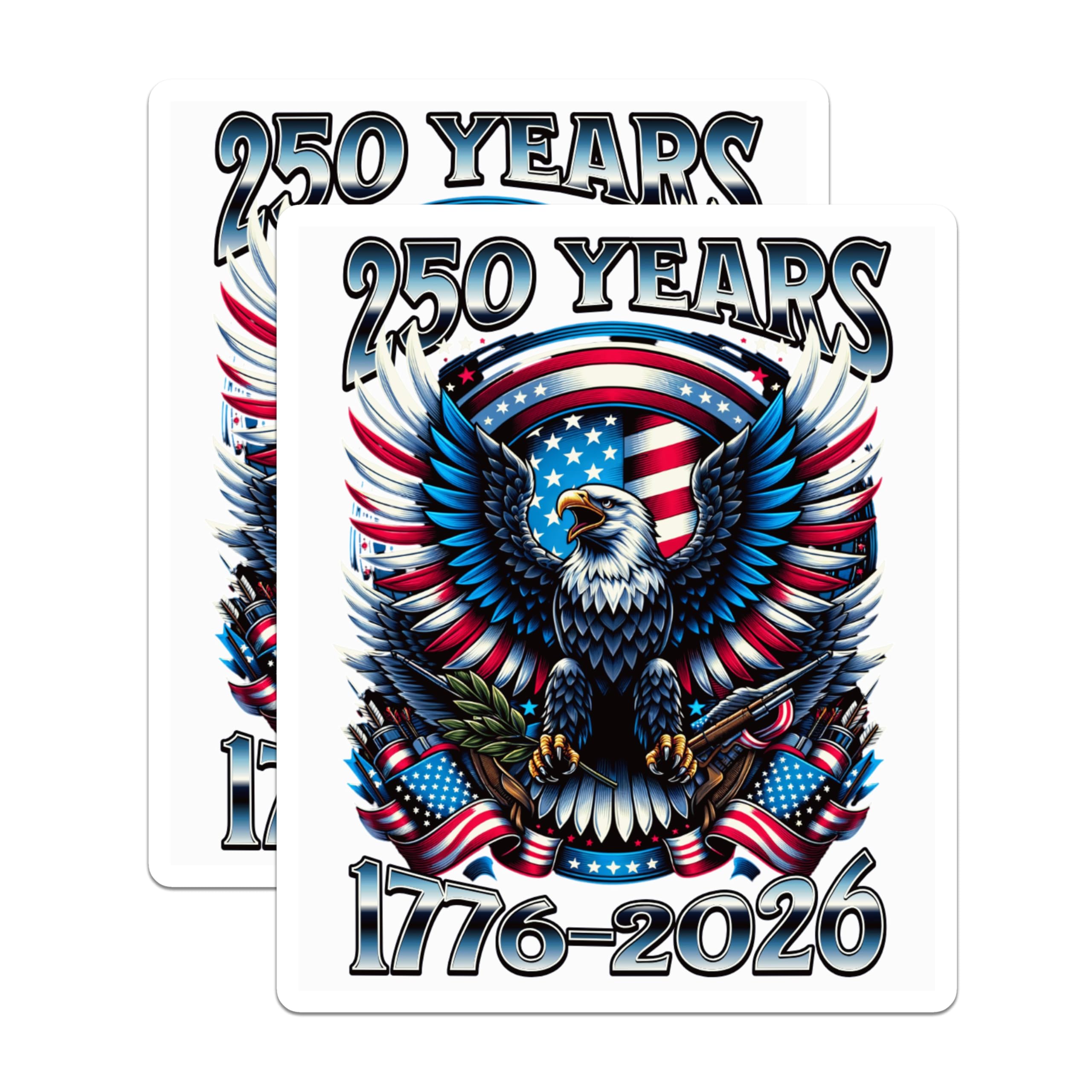 (2 Pack) 250th Anniversary USA Magnets - Patriotic Eagle - 1776-2026 Commemorative - American Heritage Decor - 5 Inches On Longest Side - Thick Durable Magnet - Made in USA - MAG25900
