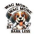 (2 Packs) Wag More Bark Less Stickers - Cute Beagle Dog Breed Decals - 5 Inches On Longest Side - Premium Vinyl Decal - Sticks to Any Smooth Flat Surface - Made in USA - BMCS2411