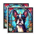 (2 Pack) Boston Terrier Magnets - Stained Glass Dog Art - Refrigerator Decor - 5" On Longest Side - Premium Magnet - for Cars, Refrigerators, Toolboxes, Lockers - Made in USA - MAG14615