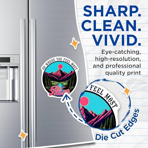 (2 Pack) Go Where You Feel Most Alive Magnets - Scenic Landscape Magnets - Inspirational Quote Magnets - 5" On Longest Side - for Cars, Refrigerators, Toolboxes, Lockers - Made in USA BMCS3265
