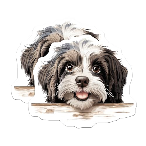 (2 Pack) Puppy Dog Fridge Decor Magnet - 5" On Longest Side - Sticks to Smooth Flat Surfaces - Made in USA - MAG10192