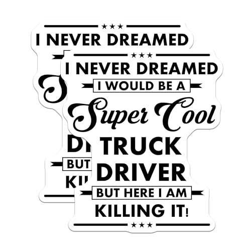 (2 Pack) Cool Truck Driver Stickers - Inspirational Trucking Quotes - Motivational Driver Decals - 5" On Longest Side - Sticks to Smooth Flat Surfaces - Made in USA - BMCS6265