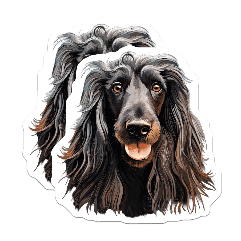 (2 Pack) Black Spaniel Dog Magnets - Wavy Haired Canine Art - Pet Lover Refrigerator Decor - 5 Inches On Longest Side - Thick Durable Magnet - Made in USA - MAG23274