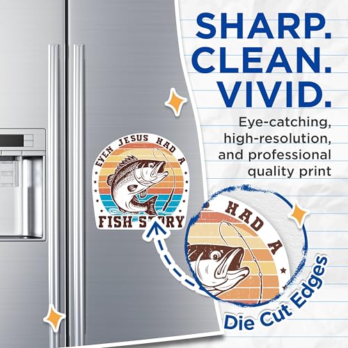 (2 Packs) Even Jesus Had A Fish Story Magnets - Fisherman Christian Magnets - 5 Inches On Longest Side - Premium Magnet - for Fridges, Toolboxes, Cars - Made in USA - MAG2322