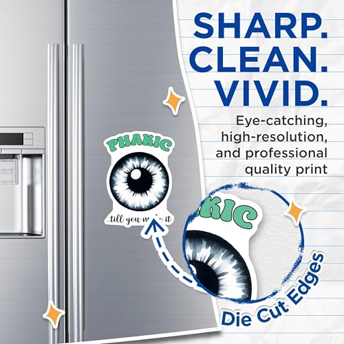 (2 Pack) Blue Eye Magnets - Fun Eye Quotes Decor - 5" On Longest Side - for Cars, Fridges, Toolboxes - Made in USA - MAG8074