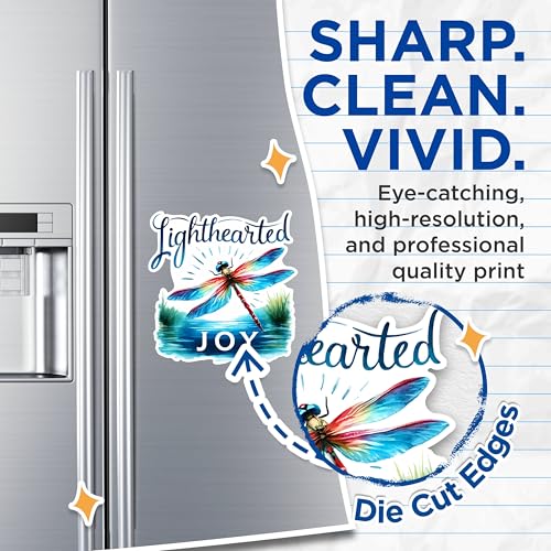 (2 Pack) Lighthearted Joy Magnets - Dragonfly Art Magnets - Colorful Inspirational Magnets- 5" On Longest Side - for Fridges, Toolboxes, Cars - Made in USA - MAG2687