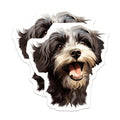 (2 Pack) Happy Fluffy Dog Magnets - Cute Pet Illustration Refrigerator Decor - Dog Mom Dad Kitchen Locker Office Art - 5 Inches On Longest Side - Thick Durable Magnet - Made in USA - MAG30740