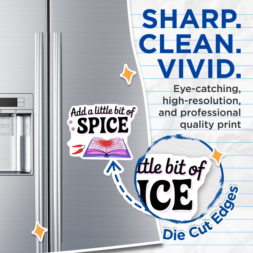 (2 Pack) Add a Little bit of Spice Magnets - Foodie Kitchen Decor - Chili Pepper Recipe Book Art - 5 Inches On Longest Side - Thick Durable Magnet - Made in USA - MAG39149