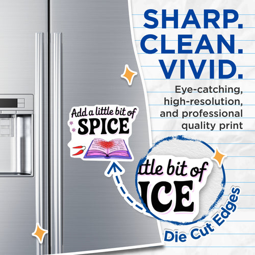 (2 Pack) Add a Little bit of Spice Magnets - Foodie Kitchen Decor - Chili Pepper Recipe Book Art - 5 Inches On Longest Side - Thick Durable Magnet - Made in USA - MAG39149