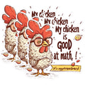 (3 Pack) Math Chicken Decals - Funny Chicken - Laptop Decal - 3 Inches On Longest Side - Easy Peel & Apply - Made in USA - 3MCS1464